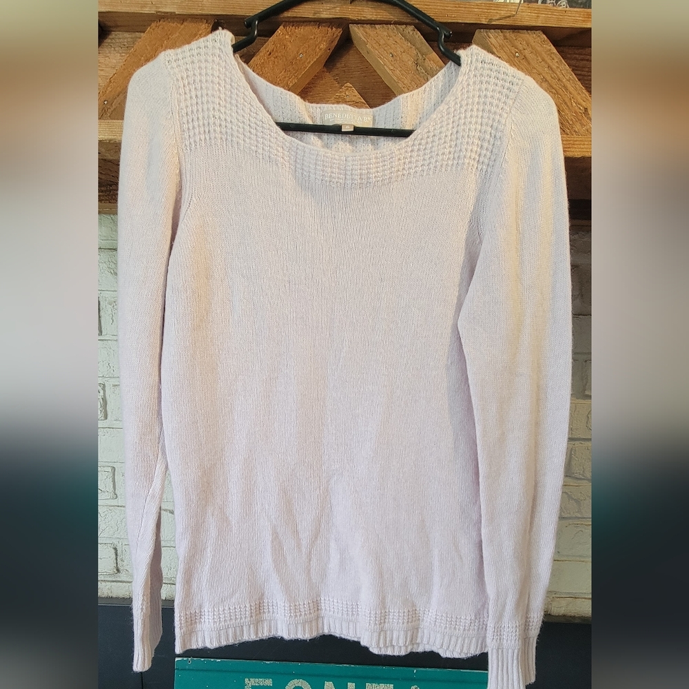 BenedettaB. Ivory/ Pink Tint Wool And Cashmere Very Soft Sweater Size Small
